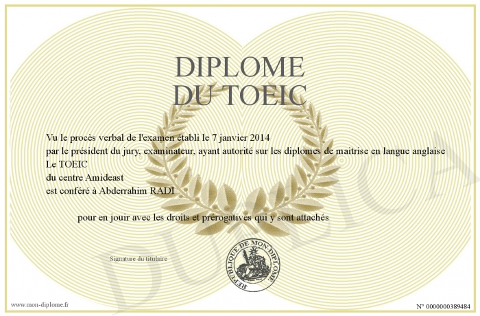 diplome toeic